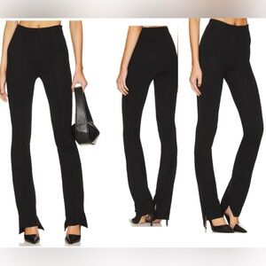 Anine Bing Lex Split Step Hem Pintuck Ponte Pants Flare Black Size 34 (US 2)